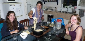 Beim gemeinsamen Abendessen in Chachapoyas